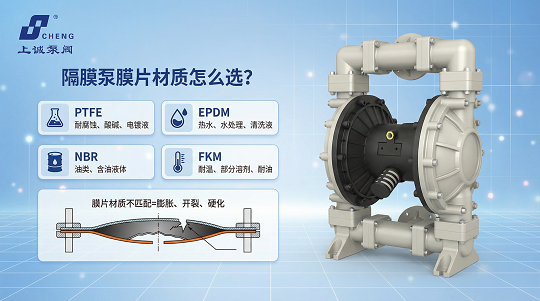 隔膜泵膜片材质怎么选？PTFE、EPDM、NBR性能解析