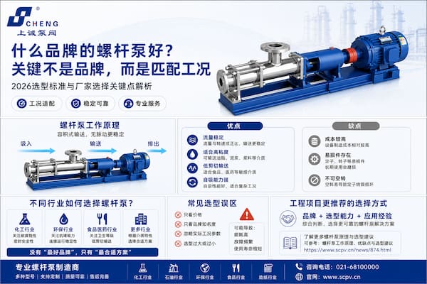 什么品牌的螺杆泵好？厂家选择与选型要点解析
