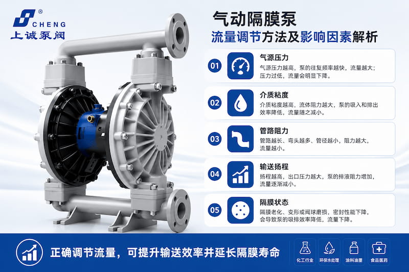 气动隔膜泵流量调节方法及影响因素解析｜上海上诚泵阀