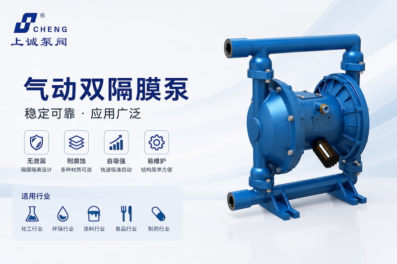 气动双隔膜泵有哪些优势？结构特点与应用工况解析｜上海上诚泵阀