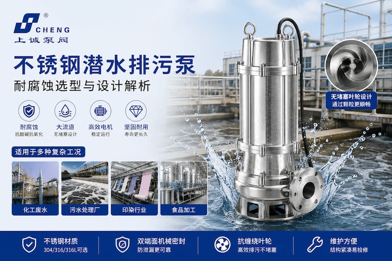 不锈钢潜水排污泵耐腐蚀选型与设计解析 | 上海上诚泵阀