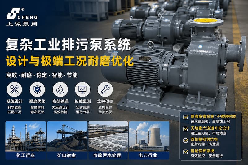 复杂工业排污泵系统设计与极端工况耐磨损优化 | 上诚泵阀