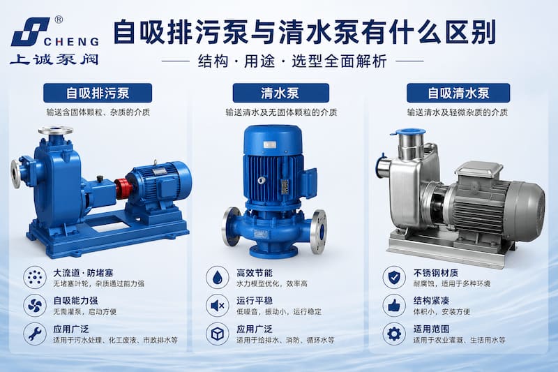 自吸排污泵与清水泵有什么区别？结构、用途及选型全面解析
