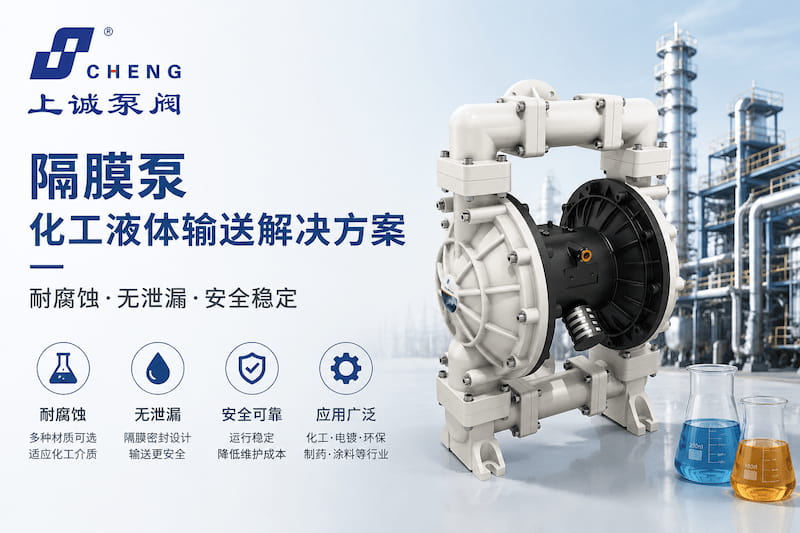 化工液体输送为什么选择隔膜泵？耐腐蚀安全输送优势解析｜上诚泵阀