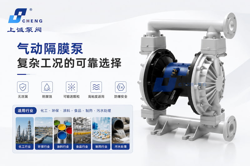 气动隔膜泵适合哪些复杂工况？高粘度与腐蚀介质应用解析｜上诚泵阀